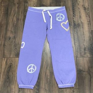 Victorias secret pink love purple crop pants med
